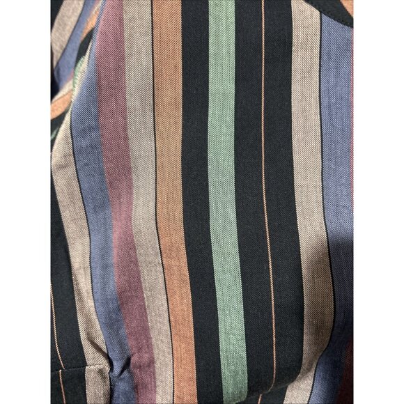 Christopher Banks Shirt Womens Colorful Striped Mandarin Collar Work Job L - Picture 4 of 9